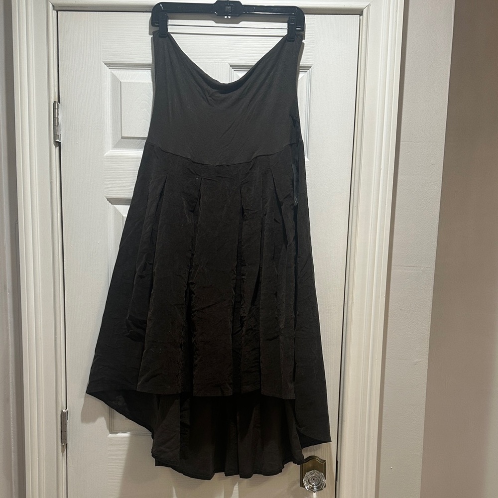 Women's Black Midi High-Low Dress